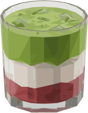 Low poly layered layered drink in glass