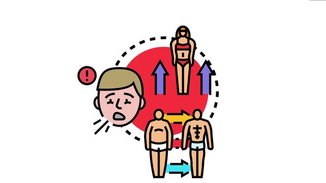 Progressive bodyweight decrease depicted with an individual's transformation from overweight to a lean physique, highlighting the journey towards a healthy lifestyle and physical well being