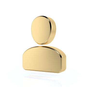 Gold User Profile. 3D Rendering