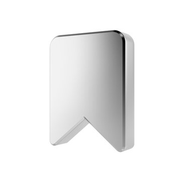 Silver Bookmark Icon. 3D Rendering