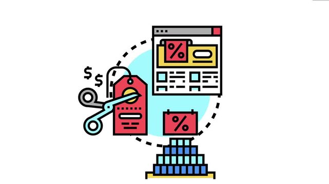 Promotional markdown offers concept online sales, price reductions, shopping discounts, and marketing strategies for retail businesses to attract customers