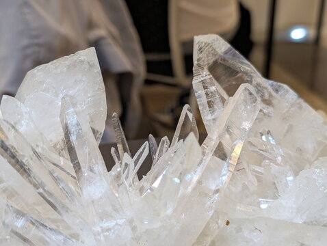 Clear Quartz Crystal Cluster Macro Detail