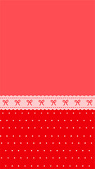 Red polka dot background with bow ribbon © Naziadesign