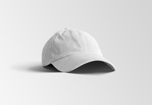 Blank cap mockup isolated on white with soft shadows. Generative ai
