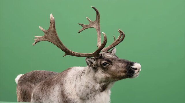 Majestic Reindeer Displaying Antlers in Nature