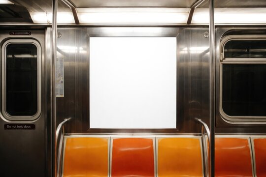 Blank subway poster frame.