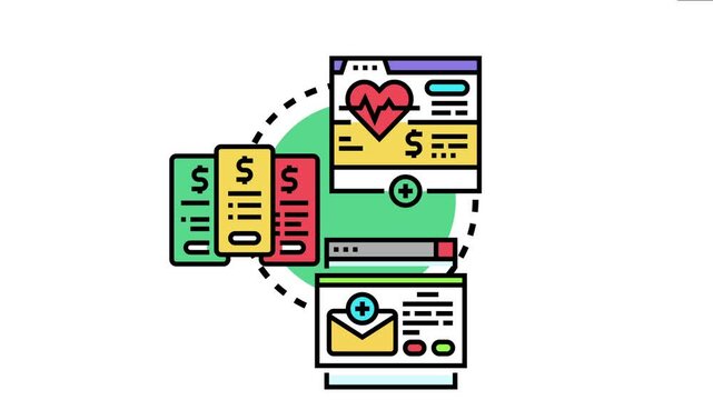 Healthcare subscription plan concept showing digital interface managing medical benefits, patient data, and financial payments for essential health services membership