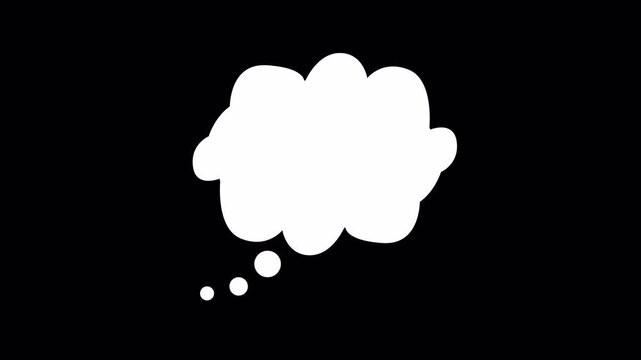 Animated Thought white bubble speech icon alpha channel