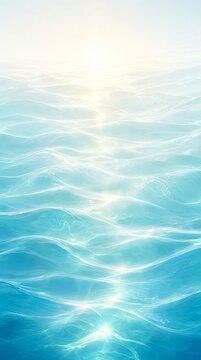 Sunlit Azure Ocean Waves With Gentle Rhythms and Soft Luminous Reflections for Summer Background
