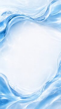Abstract Ripples Of Blue Fluid Motion Flow Background With Central White Center Design