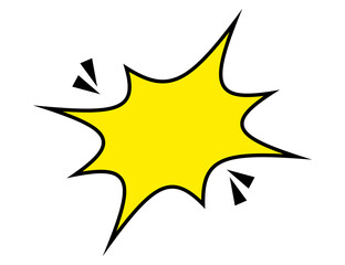 Yellow Comic Book Speech Bubble Starburst Explosion Blank Pop Art Element Isolated on Transparent Background © Md Mahmudur@123