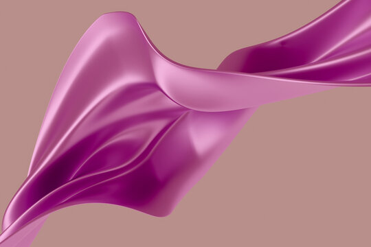 Cropped view of a sweeping 3D pink scarf