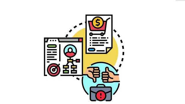 Purchase demand analysis process with digital customer profile, shopping cart transaction, and positive or negative feedback influencing business decisions and marketing strategies