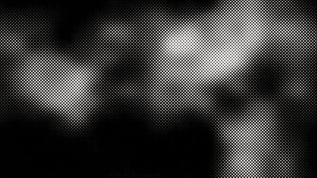 Animated halftone dot screen pattern shifting slowly in cream on a black background retro print texture
