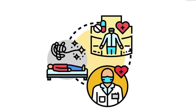 Person purpose driven therapy concept, showing patient thoughts transitioning to clarity, expert guidance leading towards health and recovery goals using medical support and care