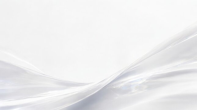 Abstract Swirling White Wave Background With Elegant Smooth Silky Texture and Gentle Silver Light.
