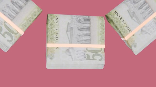 Spinning Saudi Arabia 50 SAR Bill - Economy Concept