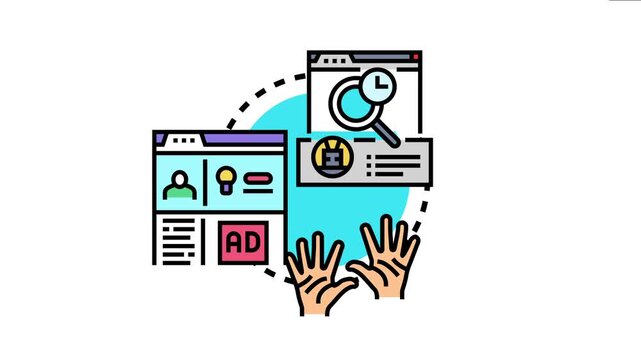 Quantity of examples concept showing internet browser windows with search results, analytics, and hands observing diverse data