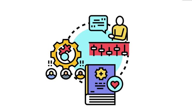 Person training a team on adjusting and developing essential skills through organized curriculum, fostering growth, education, and professional expertise to meet objectives