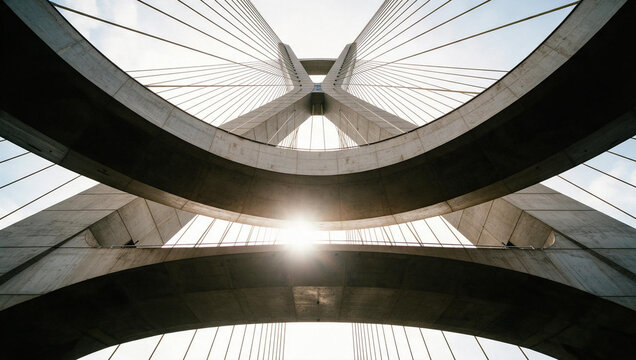 Low Angle View of Ponte Estaiada Cable-Stayed Bridge