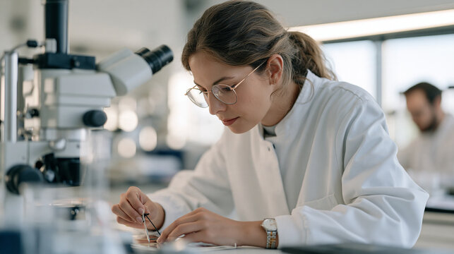Laboratory specialist measuring the electrical conductivity of conductive polymer films, flexible electronics, polymer science, electronic materials, sensor development, materials