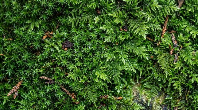 Lush Green Moss Texture on Forest Floor