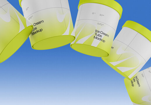 Ice Cream Tub Mockup Angled View