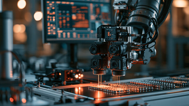 Automated Robotic Arm Working on Electronics Assembly Line