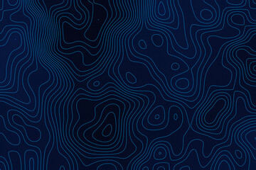 Topographic contour line map pattern in midnight blue and cyan © Northfold Studio