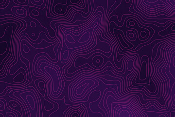 Topographic contour line map pattern in deep purple and magenta © Northfold Studio