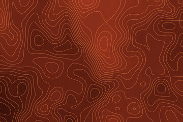 Topographic contour line map pattern in warm orange and coral © Northfold Studio