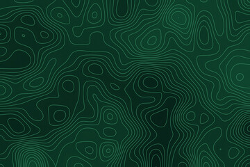 Topographic contour line map pattern in forest green and mint © Northfold Studio
