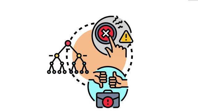 Random decision making process concept choice selection, business strategy, problem solving, future planning, risk management, and alternative solution path choosing