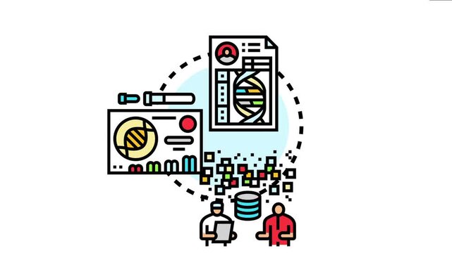 Scientists performing a randomized clinical experiment, collecting dna samples and analyzing medical data for scientific research and evidence based medicine development