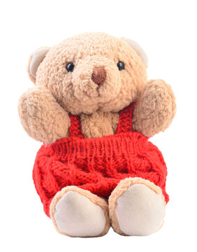 Teddy bear with heart shaped pillow