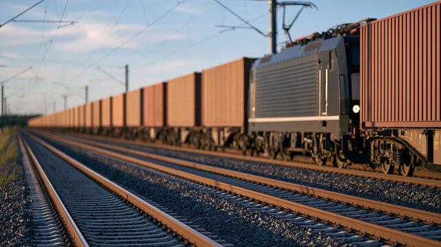 Smart rail freight monitoring system measuring cargo vibration and temperature during long distance transport, rail logistics, freight condition monitoring, supply chain