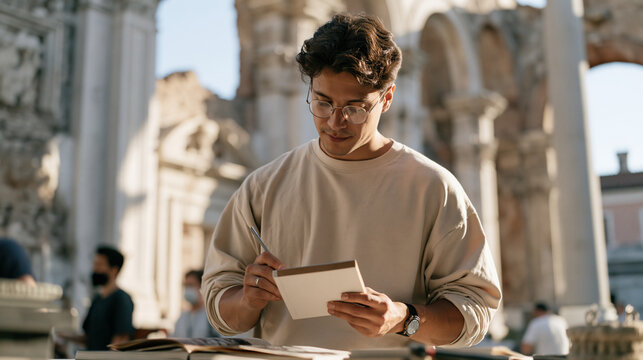 Digital heritage specialist reconstructing damaged historical buildings through archival photographs and 3D modeling, architectural history, cultural preservation, photogrammetry,