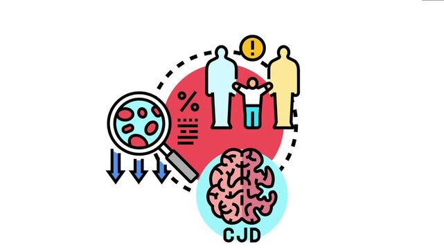 This medical concept illustrates rare orphan diseases affecting people, highlighting the low prevalence, diagnostic challenges, and genetic research for conditions like cjd