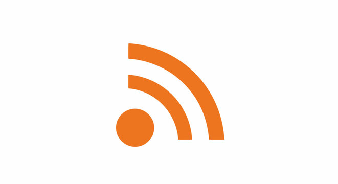 Orange Wi-Fi symbol on white.