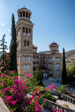 Cathedral of Saint Nectarios (also known as the Holy Trinity Monastery) on the island of Aegina, Greece