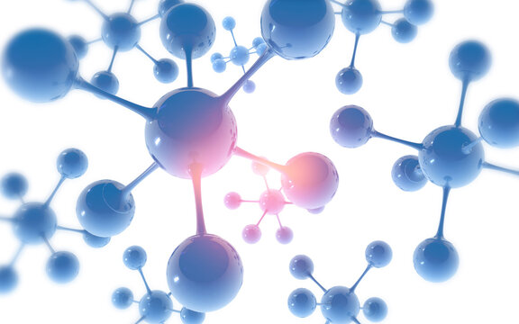 Detailed 3D molecular structure isolated on white background, showcasing interconnected molecules, scientific visualization, chemistry, biotechnology, and medical research.