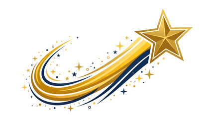 Golden star with colorful comet tail illustration © MUKTARANI