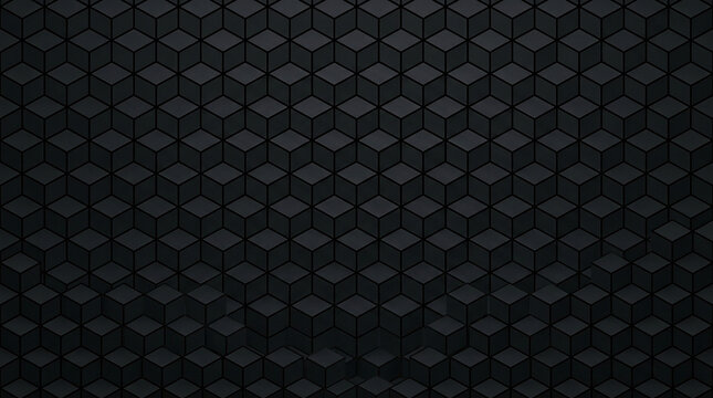 Dark isometric cube pattern abstract geometric background and texture, isometric cubes, black cubes