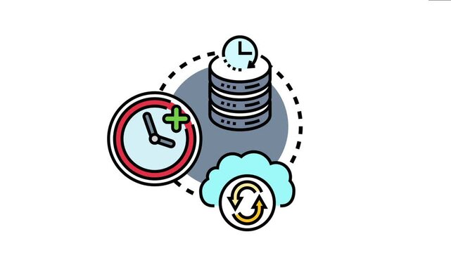 Real time updates icon symbolizing instant data synchronization, fast information exchange, and automatic cloud system refresh for dynamic content streaming and secure database access