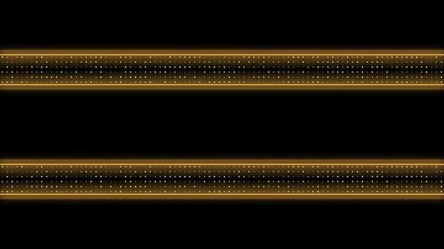 Golden glowing led dot matrix lines abstract background, loop for modern, digital presentations