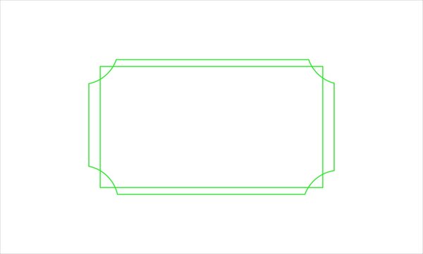 Simple green rectangular frame with rounded corners for labels and text design