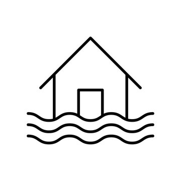 Flood house icon vector