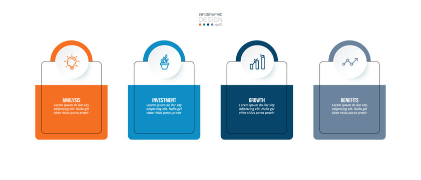 Infographic template design with show option for present information business
