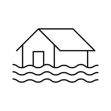 Flood house icon vector