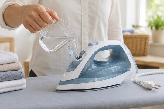 Refilling an unplugged steam iron with water